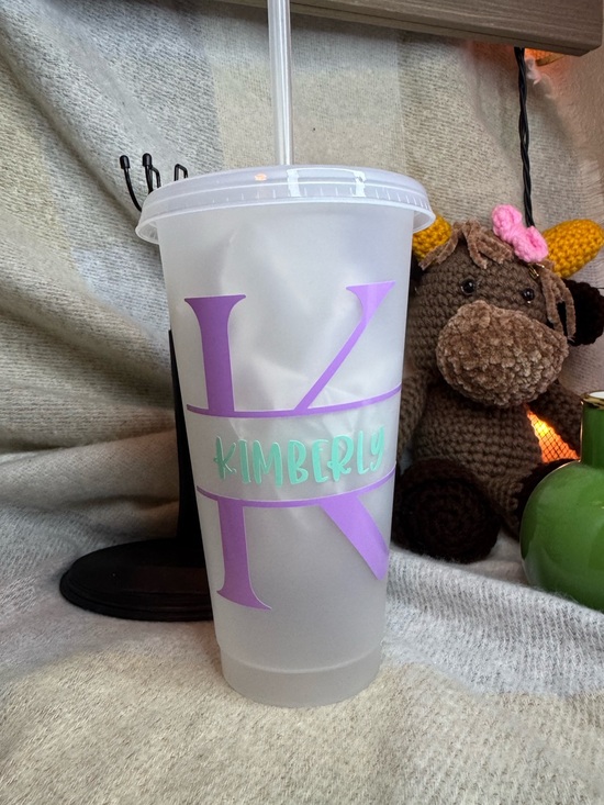 hand crafted by jersee12 Other - Customizable Frosted Cup, Lid /Straw